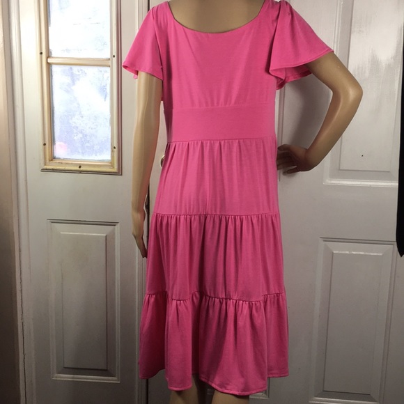 Chadwick’s short sleeve /fitted waist pink dress - Picture 4 of 7